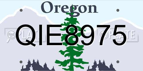 QIE8975 Oregon License Plate