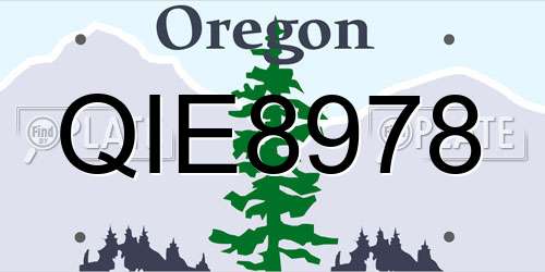 QIE8978 Oregon License Plate