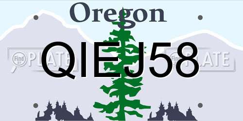 QIEJ58 Oregon License Plate