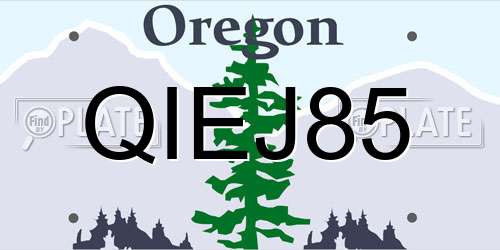QIEJ85 Oregon License Plate