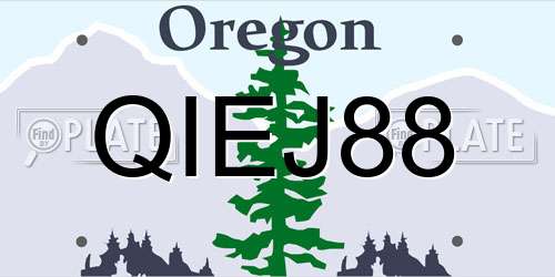QIEJ88 Oregon License Plate