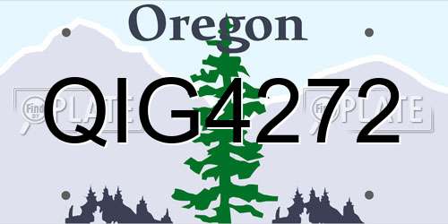 QIG4272 Oregon License Plate