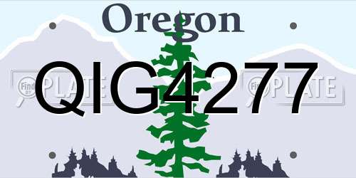 QIG4277 Oregon License Plate