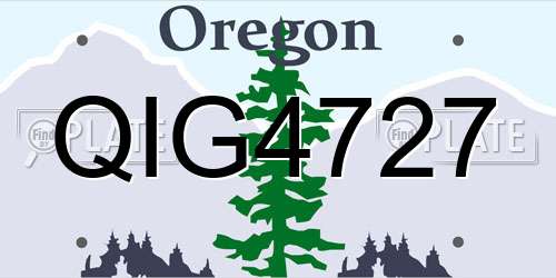 QIG4727 Oregon License Plate