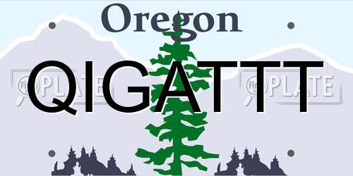 QIGATTT Oregon License Plate
