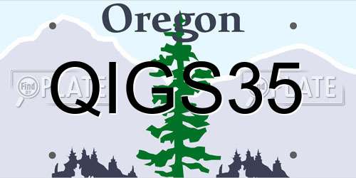 QIGS35 Oregon License Plate