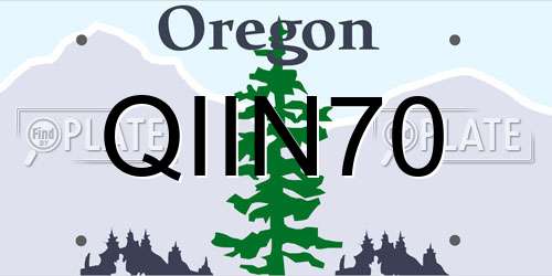 QIIN70 Oregon License Plate