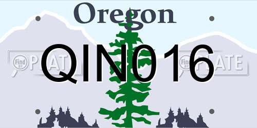 QIN016 Oregon License Plate