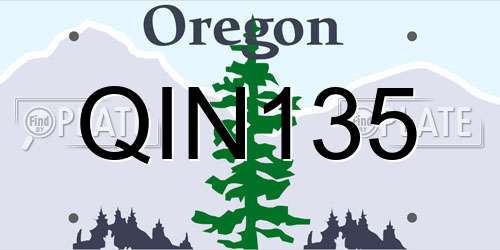 QIN135 Oregon License Plate
