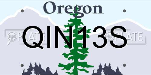 QIN13S Oregon License Plate