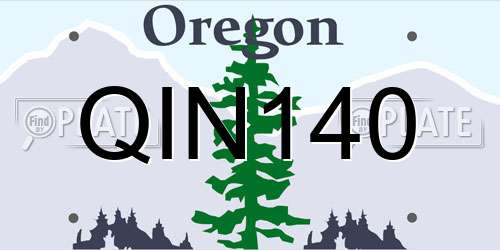 QIN140 Oregon License Plate