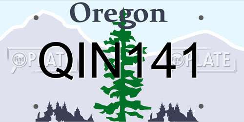 QIN141 Oregon License Plate