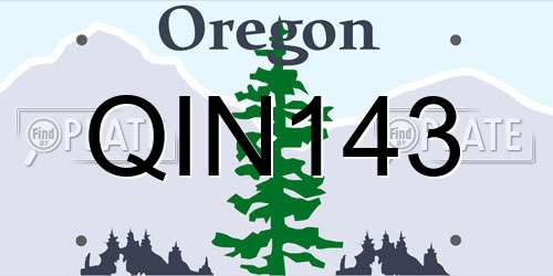 QIN143 Oregon License Plate