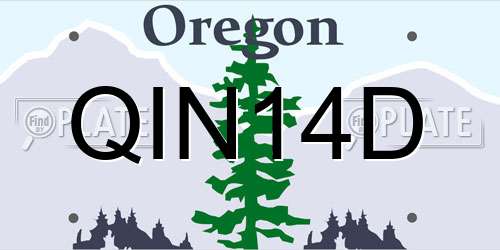QIN14D Oregon License Plate
