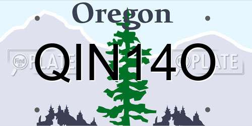QIN14O Oregon License Plate
