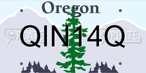 QIN14Q Oregon License Plate