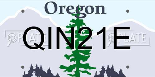 QIN21E Oregon License Plate