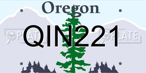 QIN221 Oregon License Plate