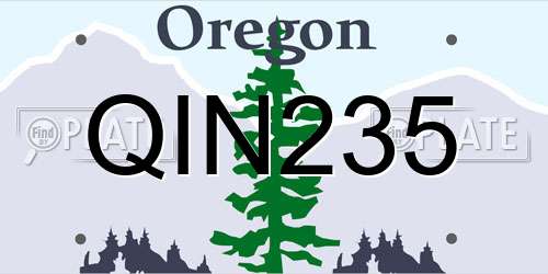 QIN235 Oregon License Plate