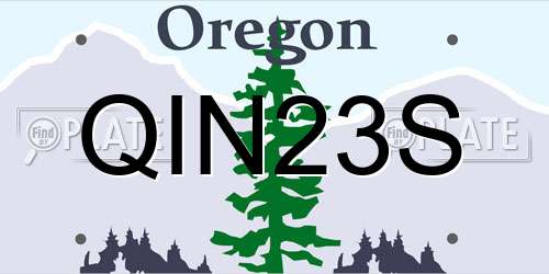 QIN23S Oregon License Plate