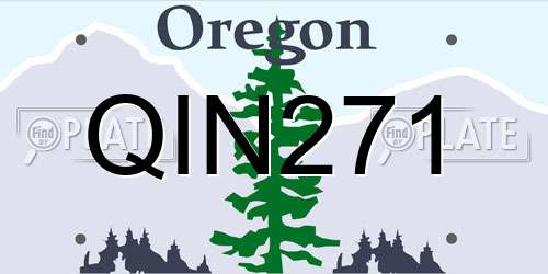 QIN271 Oregon License Plate