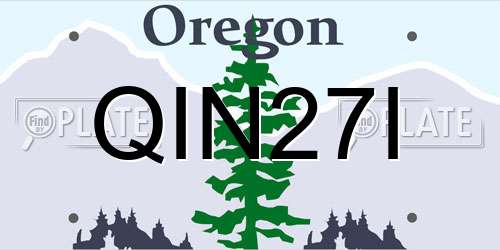 QIN27I Oregon License Plate