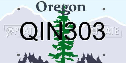 QIN303 Oregon License Plate