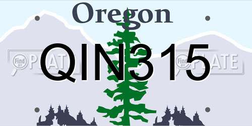 QIN315 Oregon License Plate
