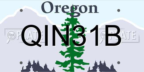QIN31B Oregon License Plate
