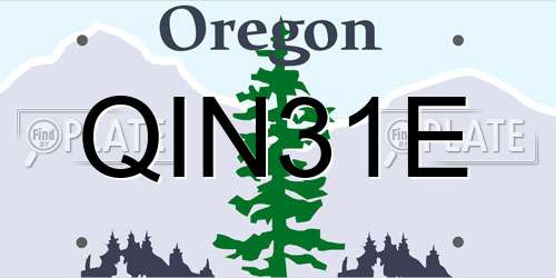 QIN31E Oregon License Plate