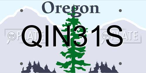 QIN31S Oregon License Plate
