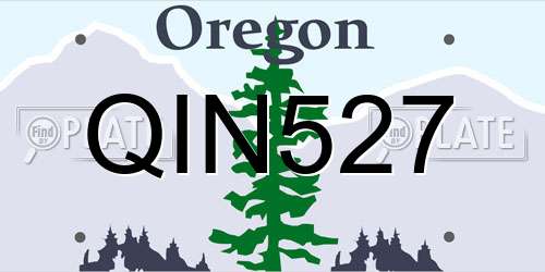 QIN527 Oregon License Plate