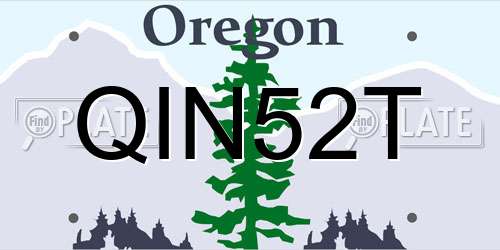 QIN52T Oregon License Plate