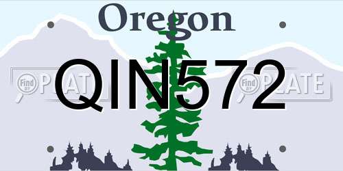 QIN572 Oregon License Plate