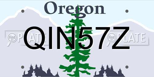 QIN57Z Oregon License Plate