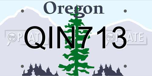 QIN713 Oregon License Plate