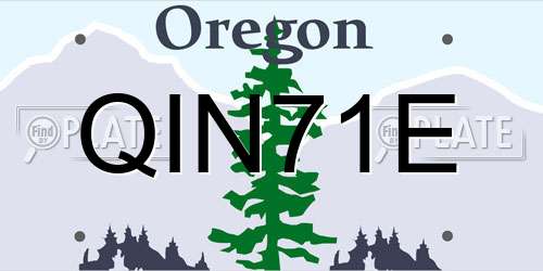 QIN71E Oregon License Plate