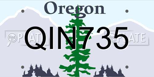 QIN735 Oregon License Plate