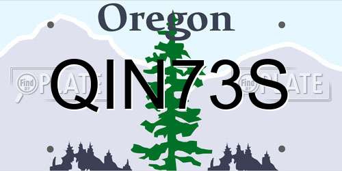 QIN73S Oregon License Plate