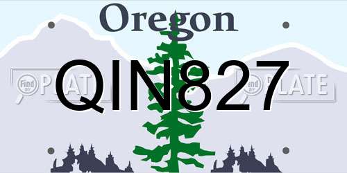 QIN827 Oregon License Plate