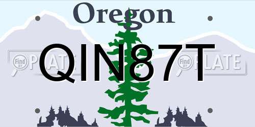 QIN87T Oregon License Plate