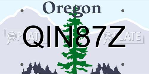 QIN87Z Oregon License Plate