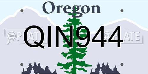 QIN944 Oregon License Plate