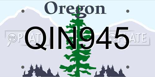 QIN945 Oregon License Plate