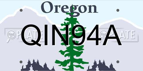 QIN94A Oregon License Plate