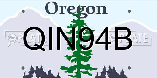 QIN94B Oregon License Plate