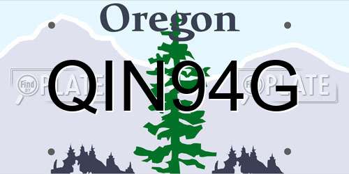 QIN94G Oregon License Plate