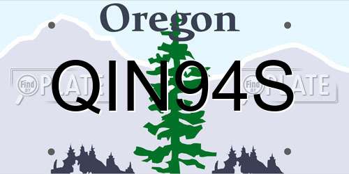QIN94S Oregon License Plate