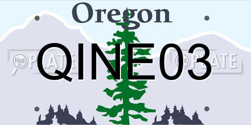 QINE03 Oregon License Plate