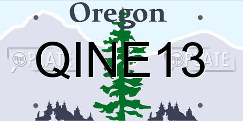 QINE13 Oregon License Plate